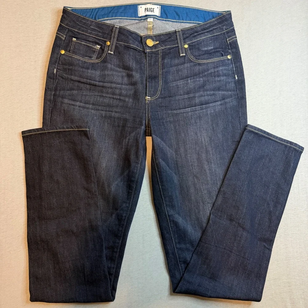 Paige Jimmy Skinny Jeans Dark Indigo Blue‎ Denim Womens Size 27 low Rise